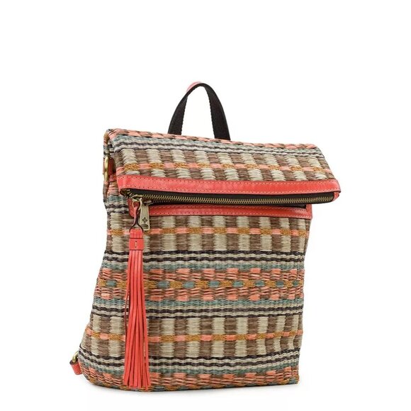 PATRICIA NASH Luzille Tote/Backpack Woven & Leather Orange Accents Bohemian main image 4